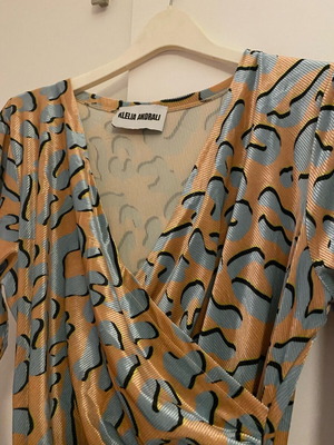 Klelia Andrali dress XL like new, beige and turquoise
