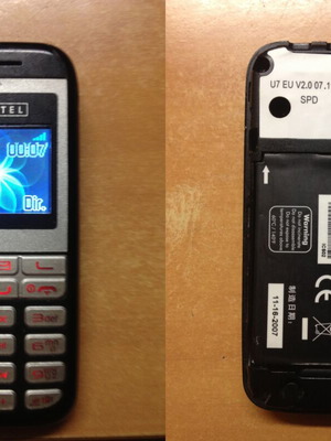 Alcatel OT-E201 silver black used mobile phone