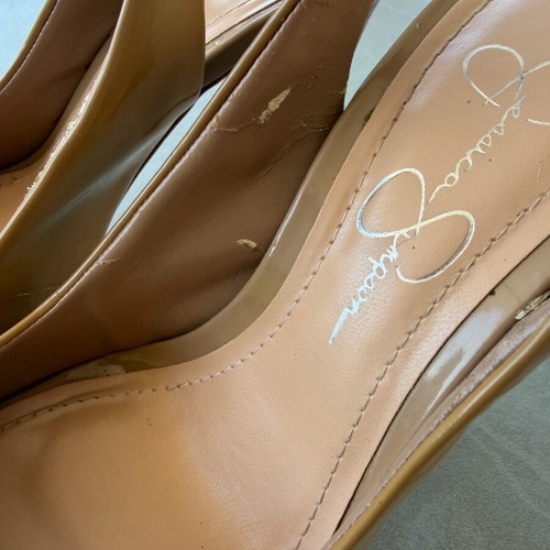 Jessica Simpson nude patent slingback platform heels size 37 used