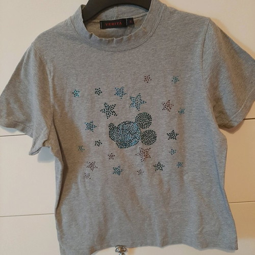Gray Verita cotton T-shirt with designs like new, size XL