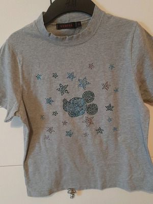 Gray Verita cotton T-shirt with designs like new, size XL