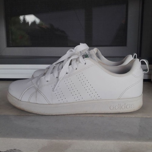 Adidas sneakers used, size 36 with glued sole, white and green