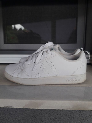 Adidas sneakers used, size 36 with glued sole, white and green