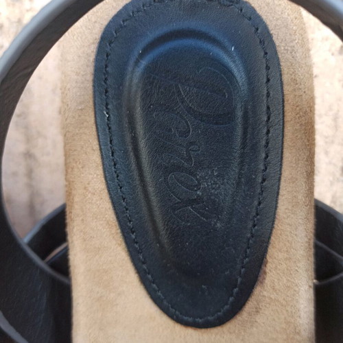 Parex leather women's sandals with memory foam insole, black, size 38, new