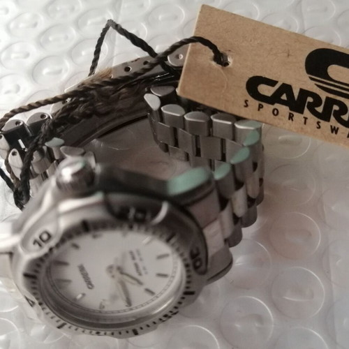 Carrera women's wristwatch, white and silver