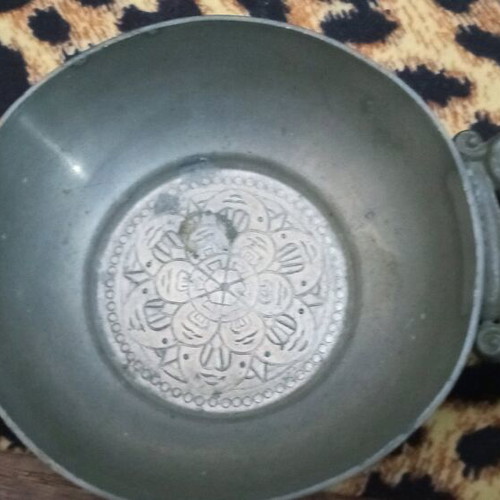 Antique bowl made of tin with a stamp Particularly RARE