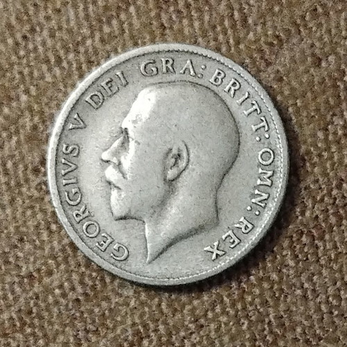 United Kingdom Silver 6 Pence 1920 used, 2.8g 0.925 silver