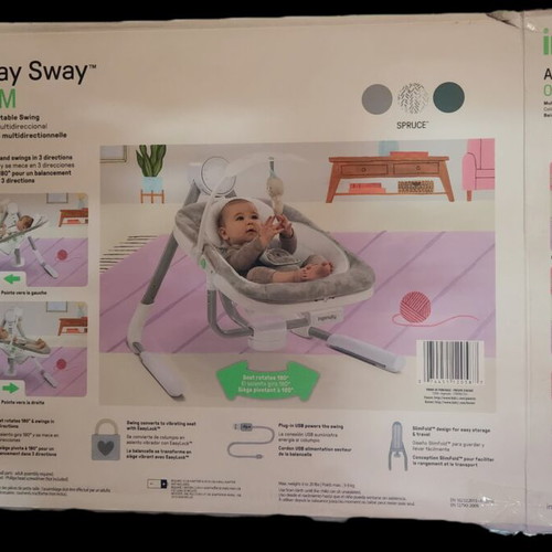 Ingenuity Relax Baby Swing Like New, Dual-Direction White