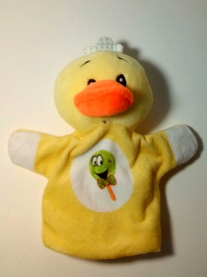 Plush duck puppet glove Dairy 4 Fun used