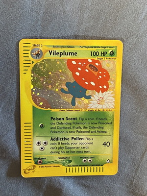 Vileplume Pokemon TCG Aquapolis card used condition