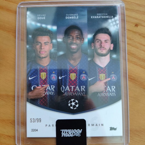 Topps Total Football Trios Paris Saint-Germain Doue, Dembele, Kvaratskhelia like new