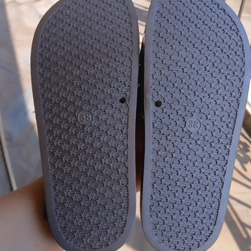 Gun metal silver slides, size 37