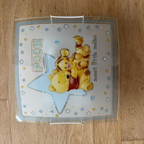 Winnie the Pooh ceiling light set, like new, glass, 2 pieces