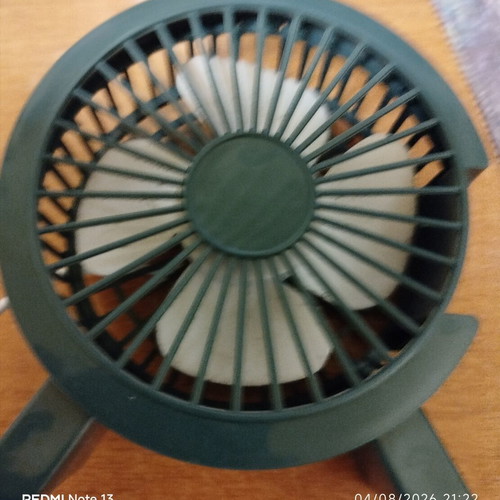 Small USB table fan like new, for computer and power outlet