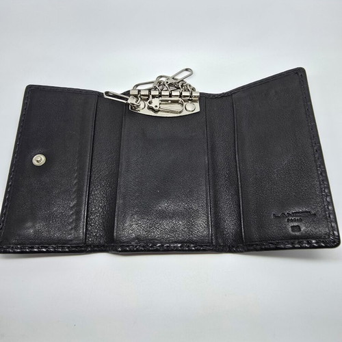 Lancel leather key holder used, black