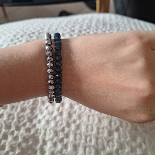 Elastic bracelets set of two with crystals by A.L.E. new