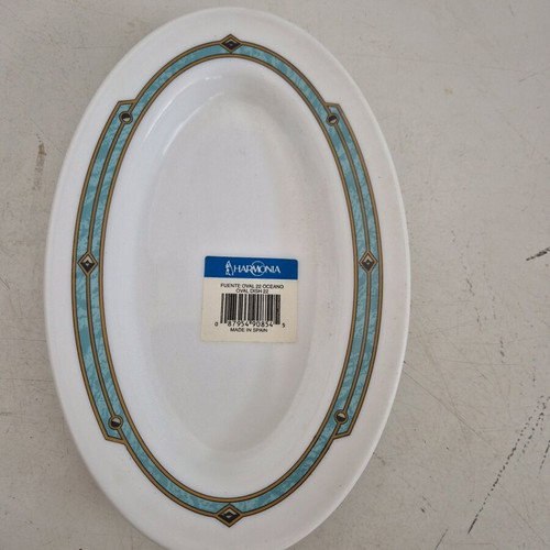 Oval Harmonia serving platter made of porcelain new