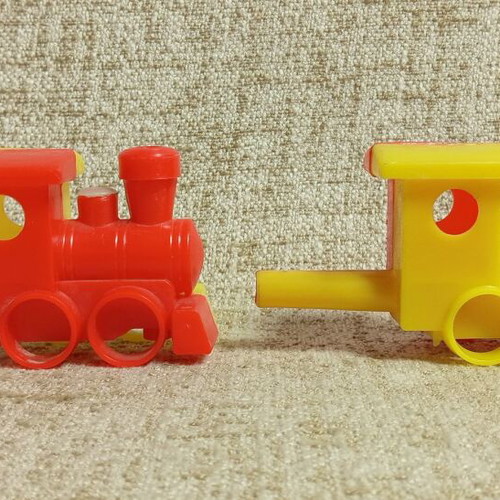 Plastic Vintage Whistle Train Pack of 2, Greek Festival Toy 1960s