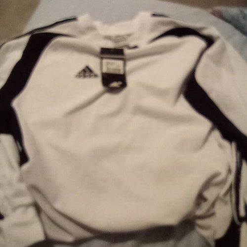 Adidas men's long-sleeve shirt new, black and white, XXL