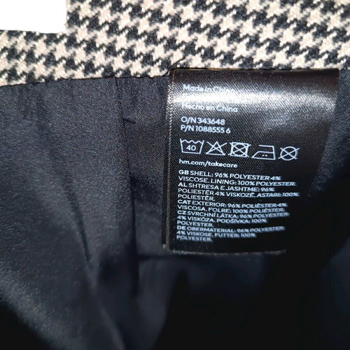H&M Mini Checked Skirt XS like new, black and white
