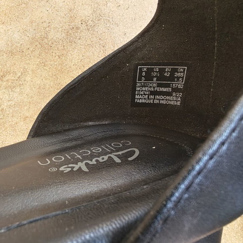 Clarks sandals, black, size 42