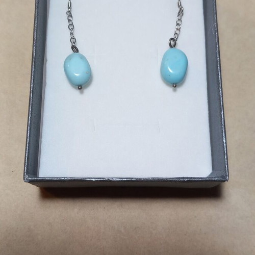 Silver Earrings with Turquoise Stones new