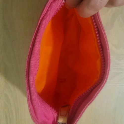 Lancaster toiletry bag fabric new, pink orange