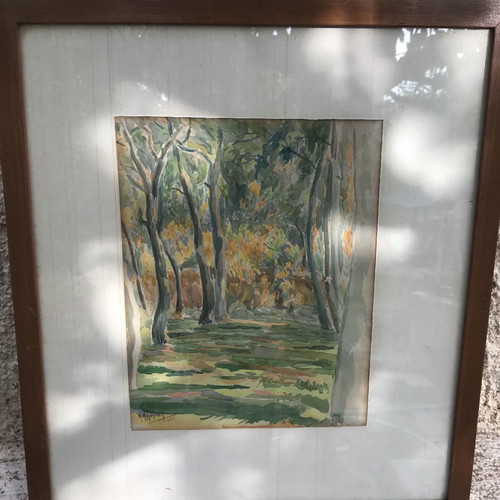 K. Argyriou painting used, watercolor on cardboard 35x45 cm
