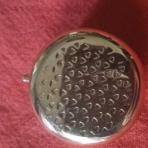 Collectible metal pill box Swiss new with enamel decoration