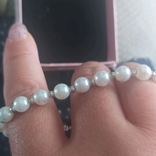 Bracelet with faux pearls stainless steel new