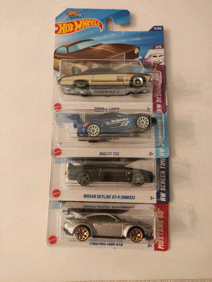 Hot Wheels πακέτο με Subaru BRZ, Nissan Skyline R32, Ford Mustang GTD και Fish'd & Chip'd σαν καινούργιο