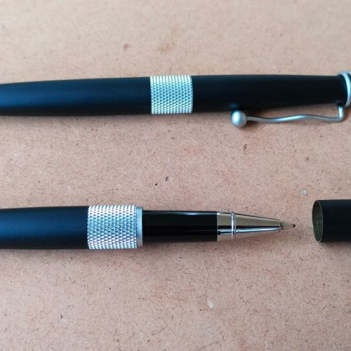 Metal pens set of 2 new, black with anti-slip grip