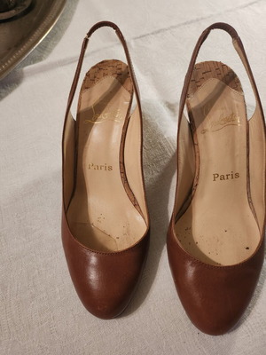 Christian Louboutin πέδιλα πλατφόρμες μεταχειρισμένα, καφέ, νούμερο 36