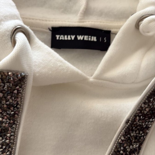 Tally Weijl white sweatshirt with rhinestone details like new, size S