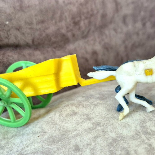 Greek carriage with horses used, plastic, 60s-70s
