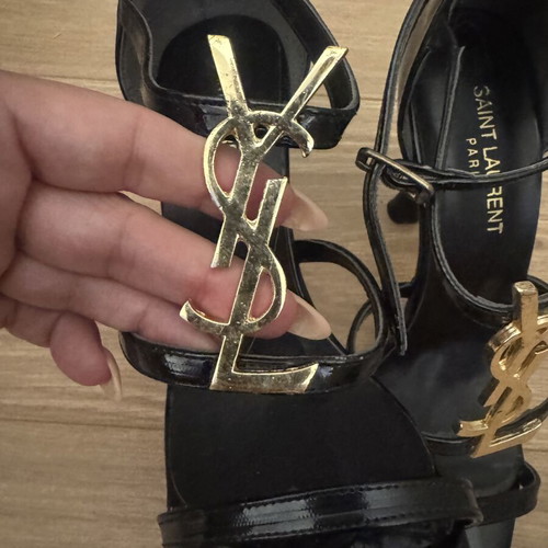 YSL shoes used, black platform sandals size 38