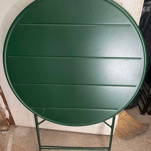 Metal folding round table Φ60 like new, 7 pieces