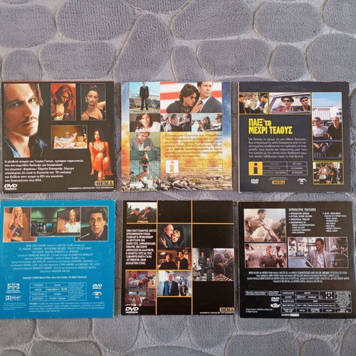 DVD set of 6 action, adventure, and crime movies like new with Greek subtitles