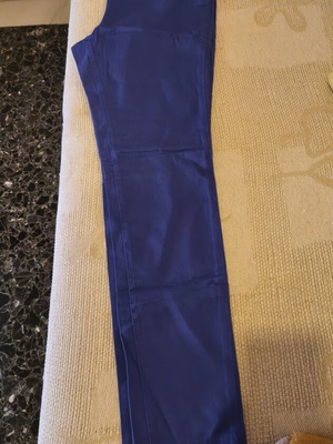 Women's straight linen pants H&M used, blue, size L