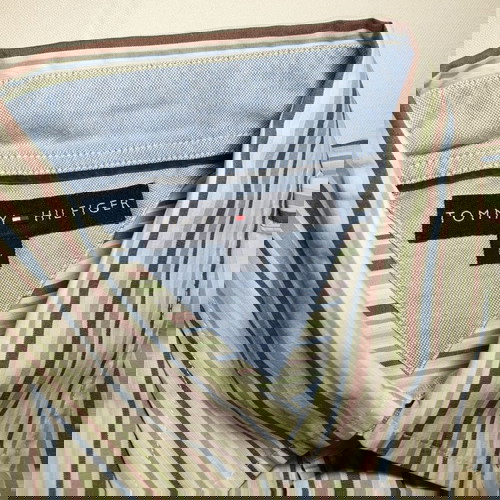 Αυθεντικό Tommy Hilfiger ανδρικό πουκάμισο με ρίγες, μέγεθος Μ.