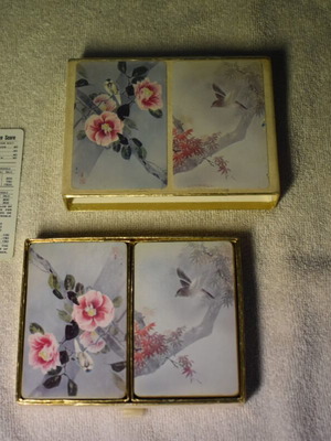 Vintage Congress Playing Cards double set with floral design Cel-U-Tone finish like new