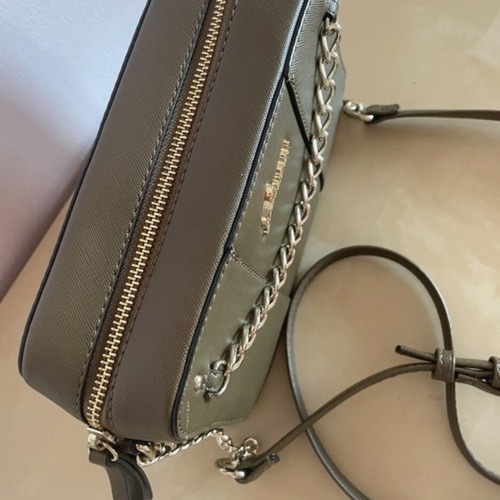 Guess crossbody bag with gold chains, olive green