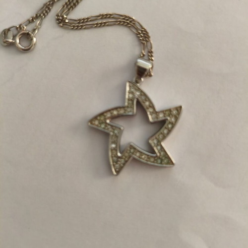 Folli Follie silver star necklace 925 with zirconia