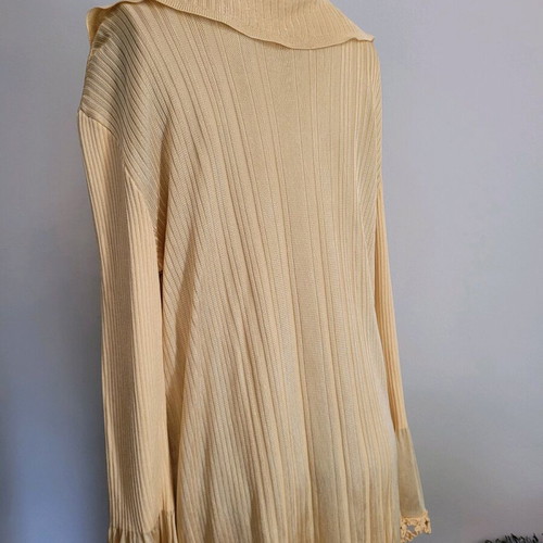 Christian Lacroix cardigan used, gold color with knitted details