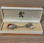 Pierrot Ladybug Keychain with Rhinestones like new, red
