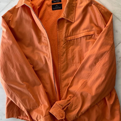 Nautica men's jacket orange XL like new cotton blend
