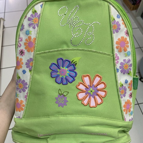 Benetton Y2K floral rhinestone school bag