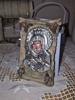 Vintage religious icon like new, wall hanging decoration