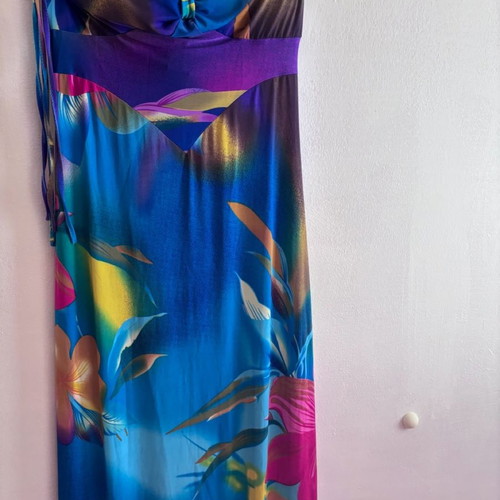 Summer dress long floral new, size L/XL multicolor