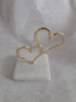 Bombonieres new, pack of 10 with marble base and gold heart